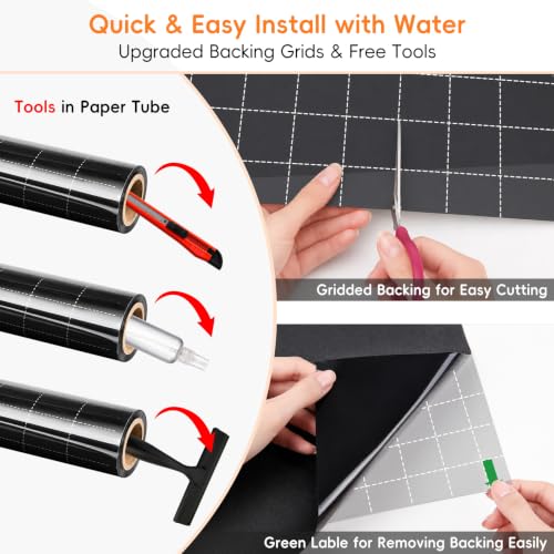 Blackout Window Privacy Film, Removable Window Cover Static Cling, Darkening Light Heat Blocking, Window Tint for Home Garage Bedroom Day Sleep, Black 23.6 Inch * 157.4 Inch - color: Black, size: 23.6 Inch * 157.4 Inch