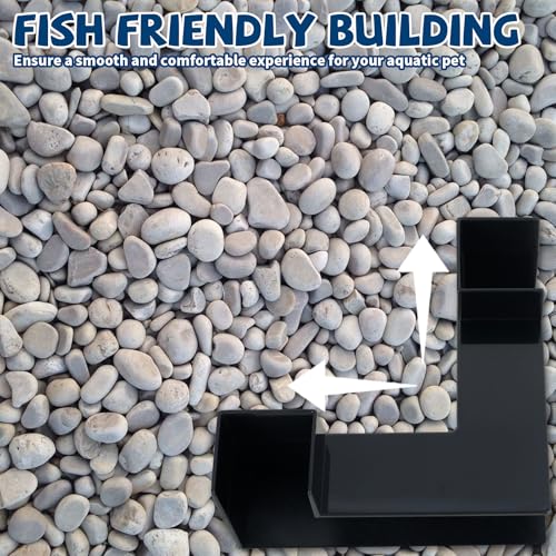 Aquarium Underground Corner Tunnel, Fish & Shrimp Hideout, 2 Pack (Black)