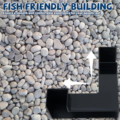 Aquarium Underground Corner Tunnel, Fish & Shrimp Hideout, 2 Pack (Black)
