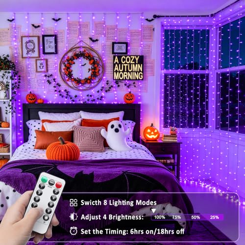JMEXSUSS 200 LED USB Purple Halloween Lights, 6.5ft x 6.5ft - color: Purple, size: 200 LED