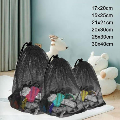 Breathable Mesh Drawstring Bags | Multipurpose Nylon Sports Storage for Activity Gear | Durable Construction(20 x30cm) - size: Small