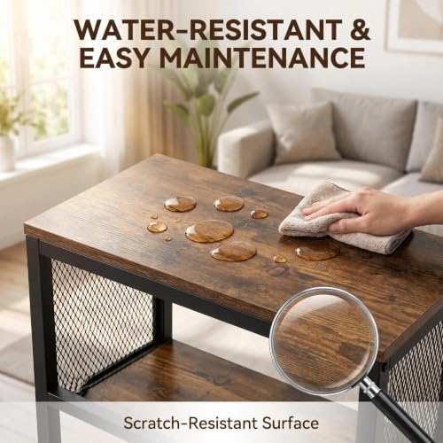 SwaaVee Fish Tank Stand, 10 Gallon Aquarium Stand, 3-Tier Metal Storage Shelf, 20.47"×11.42"×31.69" Heavy Duty Terrarium Stand for Home Office Fish Tank Shelf, Rustic Brown - color: Rustic Brown
