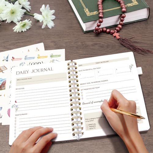 Prayer Journal for Women - Bible Journal with Scripture Verses, 12 Weeks Guided Devotional Planner, Faith & Christian Notebook for Bible Study, Note Taking & Prayer Tracking, Birthday Gifts - size: 8.5"L x 6.57"W