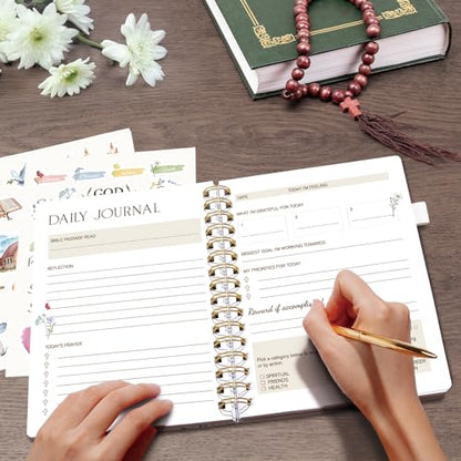 Prayer Journal for Women - Bible Journal with Scripture Verses, 12 Weeks Guided Devotional Planner, Faith & Christian Notebook for Bible Study, Note Taking & Prayer Tracking, Birthday Gifts - size: 8.5"L x 6.57"W