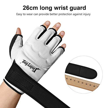 Xinluying Punch Bag Boxing Martial Arts MMA Sparring Grappling Muay Thai Taekwondo Training PU Leather Wrist Wraps Gloves - color: White, size: X-Large