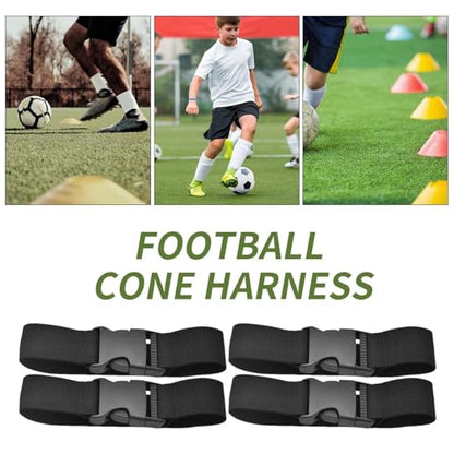 Football Cone Straps Foldable Disc Carrier Harness | 4 Pieces Portable Reusable Sports Cone Straps for Outdoors, Daily, Exercise, Football, Workout