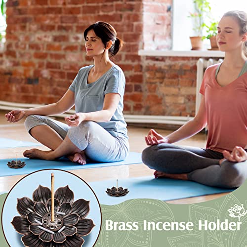 Sumind 30 pcs Lotus Incense Holder Ash Catcher for Sticks, Retro, Bronze - size: Retro