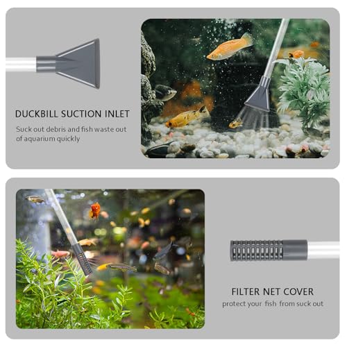 Aquarium Gravel Cleaner Siphon Vacuum, manually Operated Water Changer kit and Cleaning Tools