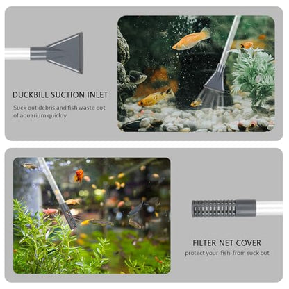 Aquarium Gravel Cleaner Siphon Vacuum, manually Operated Water Changer kit and Cleaning Tools