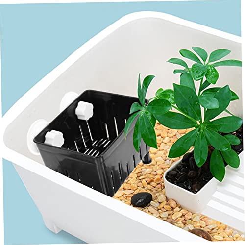 Mikikit 1 Set Aquarium Fish Breeding Box Tortoise Hatching Isolation Box with Feeding Trough Lightweight Divider for Betta Fish Nursery Legs Suction Cups - color: Black