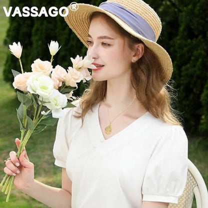 VASSAGO Islam Muslim Necklace for Women Stainless Steel Teardrop Pendant Arabic Calligraphy Script Allah Necklace Islam Eid Ramadan Gift Religious Jewelry - color: gold ayatul kursi necklace