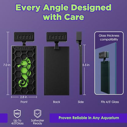 YOBBAI Magnetic Seaweed Feeder, Swinging Motion Nori Feeder, Seaweed Clip for Tangs Angels Freshwater and Shrimp Tanks (Black; NO Text) - color: BLACK; NO TEXT