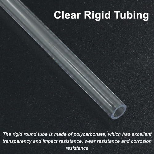 Piutouyar 6 Pcs Round Clear Rigid Tubing Pipe, 0.24 Inch (6 mm) ID x 0.31 Inch (8 mm) OD x 12 Inch (305 mm) Length Rigid Tubing Plastic Polycarbonate Tube - size: 6mmx8mm