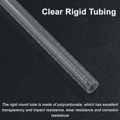 Piutouyar 6 Pcs Round Clear Rigid Tubing Pipe, 0.24 Inch (6 mm) ID x 0.31 Inch (8 mm) OD x 12 Inch (305 mm) Length Rigid Tubing Plastic Polycarbonate Tube - size: 6mmx8mm
