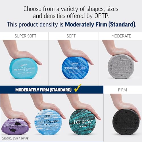 OPTP Lo Rox Foam Roller – Moderately Firm Density, Round, Teal, 36" x 6"