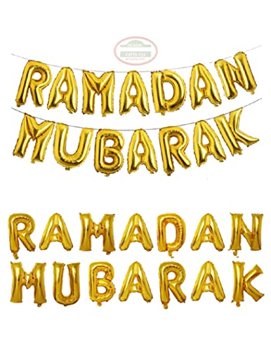 16in Rose Gold Eid MUBARAK Foil Balloons - Party Decoration Supplies for Ramadan & EID - color: Ramadan Gold