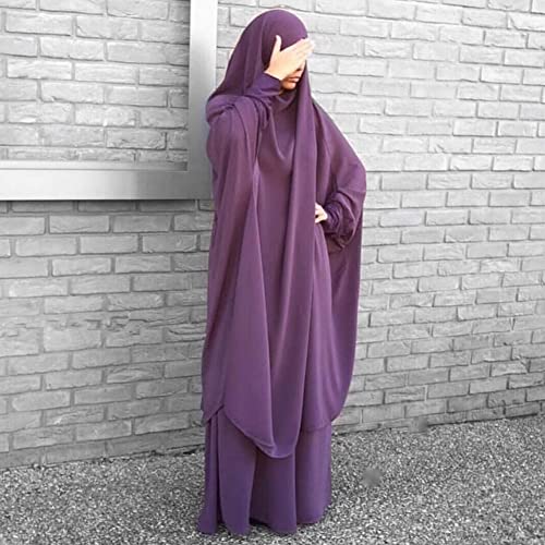 Women's Muslim Prayer Dress Hijab Scarf Eid Prayer Jilbab Khimar Niqab Burka Abaya Maxi Islamic Arabian Modest Cardi Robe