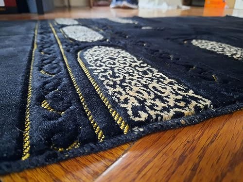Islamic/Muslim Prayer Mat/Rug - Janamaz - Sajda - سجادة صلاه - جائے نماز - نماز آسنوں - प्रार्थना आसनों - seccade (Dark Blue) - color: Dark Blue