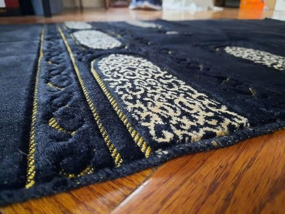 Prayer Mat/Rug - Janamaz - Sajda - سجادة صلاه - جائے نماز - نماز آسنوں - प्रार्थना आसनों - seccade (Black)