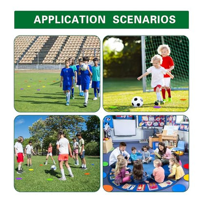 Spot Markers 4 Inch 9 Inch Non Slip Rubber Floor Markers Flat Field Cones Poly Dots for Soccer Basketball Sports Speed Agility Training and Drills - style: 9inch 18pcs