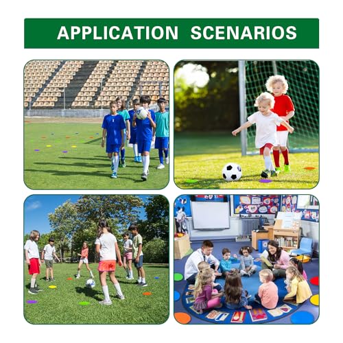 Spot Markers 4 Inch 9 Inch Non Slip Rubber Floor Markers Flat Field Cones Poly Dots for Soccer Basketball Sports Speed Agility Training and Drills - style: 9inch 9pcs