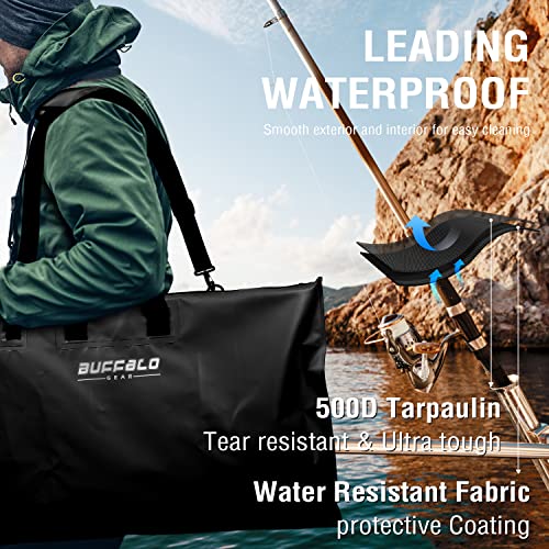 Fish Tournament Weigh in Bag for Bass Fishing, Heavy Duty Fish Bag for Caught Fish Waterproof,Leakproof,Puncture Resistant - color: Black-32×19.7in