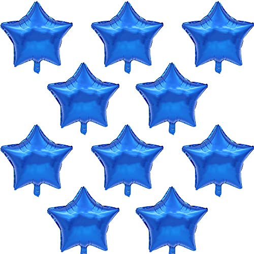 BEISHIDA 30 Pcs 18" Blue Star Balloons Foil Balloons Mylar Balloons for Birthday Party,Wedding,Valentine's Day, engagement party，Christmas,Baby Shower Backdrops Decorations ﻿ - color: Blue