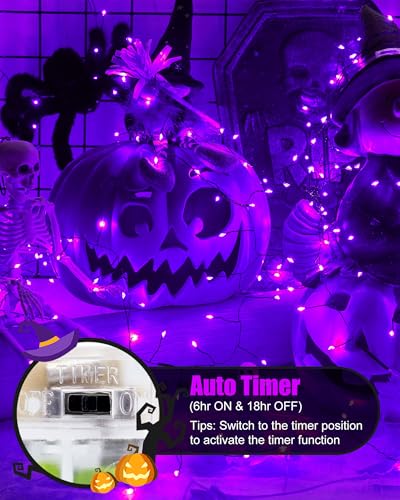 Minetom Fairy Lights Battery Operated, Twinkle String Lights 5ft 60LED - color: Purple