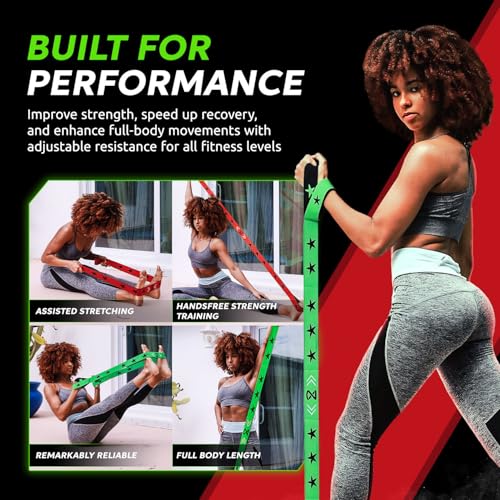 Two8 Bandz Fabric Resistance Bands with Handles and AI Coaching App | Multi-Loop Workout Band for Stretching, Mobility, and Strength Training, Adjustable Resistance Bands for Working Out