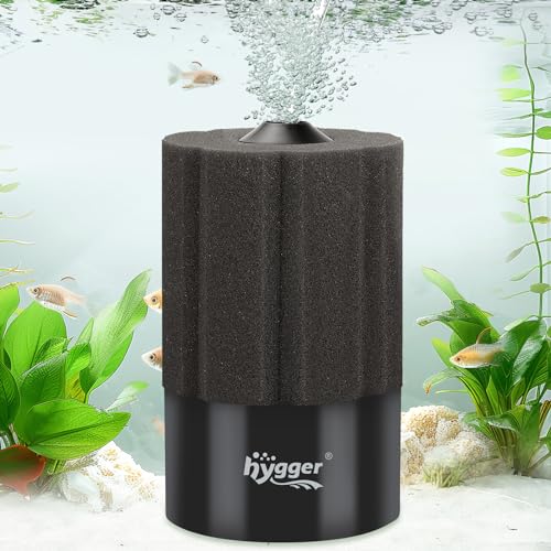 hygger Aquarium Sponge Filter 55-125 Gallon Fish Tank Filter for Breeding Fry Shrimp Snails Betta Air-Powered Filter with Reusable Biochemical Ball Spare Sponge Foam Filter - size: Large