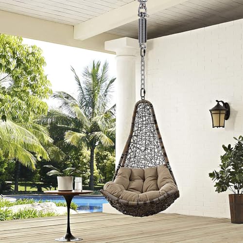 SELEWARE Hammock Chair Hanging Kit, Bearing Swing Hooks w/Spring & Chain | Stainless Steel 360° Swivel Swing Hanger, Ceiling Mount for Hanging Indoor Outdoor Swing Hammock Chair Yoga Silk Punching Bag - color: Bearing Swing Hanger With Chain & Straight Sp