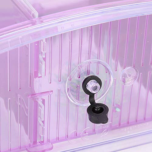 Small Fish Isolation Fish Tank, LED Acrylic Aquarium Fish Tank, Transparent Fish Isolation Box with 2 Isolation Plates for Small Fishes Betta Shrimp Guppy (Lightpurple)