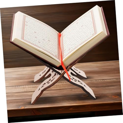 STOBOK Wooden Bible Book Stand Desktop Reading Holder for Quran and and Stable for Use Multi-Functional Display Rack - color: Beige