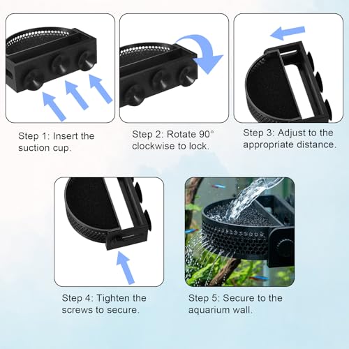 Aquarium Filter Baffle with Suction Cups, Fish Tank Water Flow Controller Water Calmer & Flow Reducer Hang-On Filter Accessory for Betta Fish Shrimp Tanks