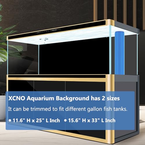 XCNO Aquarium Background for Fish Tank Wallpaper Black Blue Poster 12x33 in | Double-Sided Solid Colors, Glue-Free, Smooth Surface, Waterproof PVC, Easy to Intall and Clean, Simple to Trim, Reusable - size: 11.6" H x 33" L