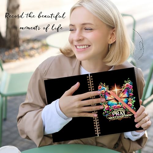 Butterfly Christian Notebook, Inspirational Bible Verse Journal for Women, Pray About Everything Religious Scripture Spiral Notebook, Prayer Journal for Woman, 5.5x8.3 - color: bt14