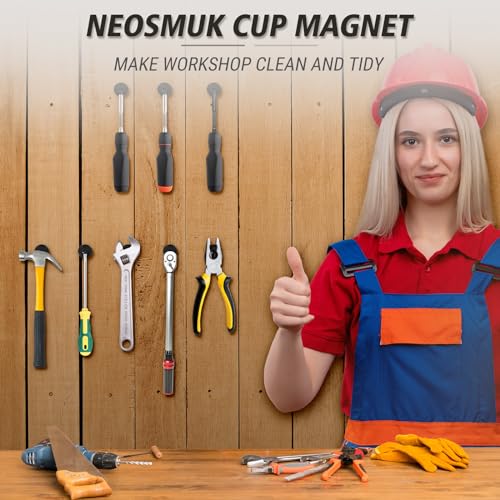 Neosmuk Black Magnets with Screws,60lbs+ Heavy Duty Rare Earth 4 Pack - color: Black, size: 60 lb