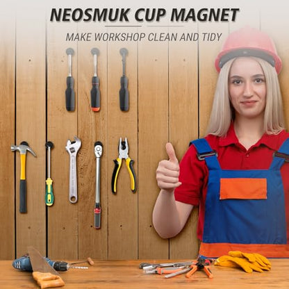 Neosmuk Black Magnets with Screws,60lbs+ Heavy Duty Rare Earth 4 Pack - color: Black, size: 60 lb