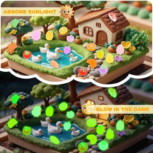 70 PCS Luminous Mini Resin Turtles, Glow in the Dark Tiny Figures, Resin Animals Variety Pack for Classroom, Fairy Garden, Aquarium Decor, Dollhouse & DIY Craft Decor
