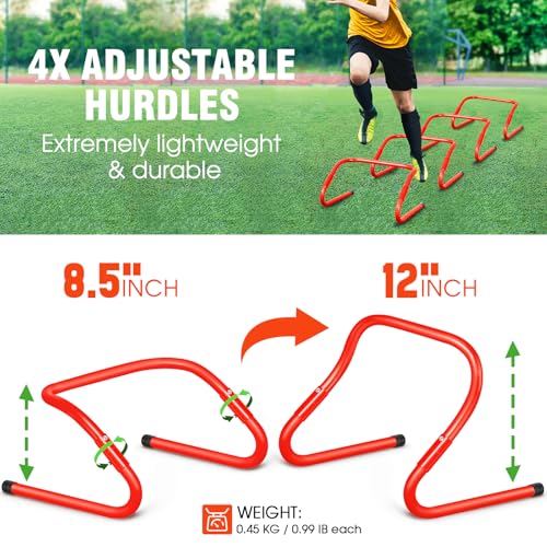 X-UMEUS Agility Ladder Speed Training Equipment Set, Kids Soccer Goals for Backyard Set of 2, 6x4 ft, Soccer Goal Training Equipment for Kids Youth