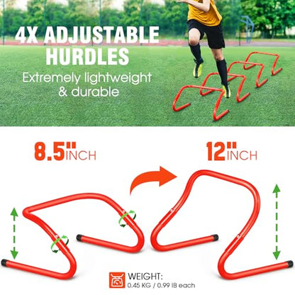 X-UMEUS Agility Ladder Speed Training Equipment Set, Kids Soccer Goals for Backyard Set of 2, 6x4 ft, Soccer Goal Training Equipment for Kids Youth