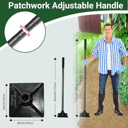 8"x8" Steel Tamper Tool for Yard,71" Long Handle Heavy Duty Ground Tamper with Rubber Grip,Ideal Garden Landscaping Rammer for Earth Soil Asphalt,Gravel Dirt Compactor Leveling Paver Tool Trash Tamper