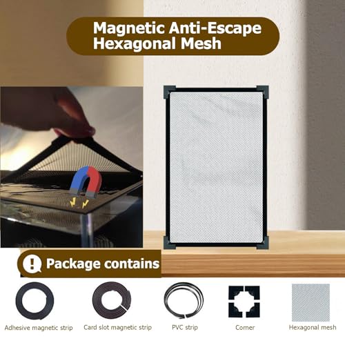 Magnetic Aquarium Lid 90x50CM - Mesh Screen Net with Feeding Port, Anti-Jump Fish Tank Cover, Fish Protection Hood for Safe Aquatic Environments - size: 90x50cm/35.43x19.69in