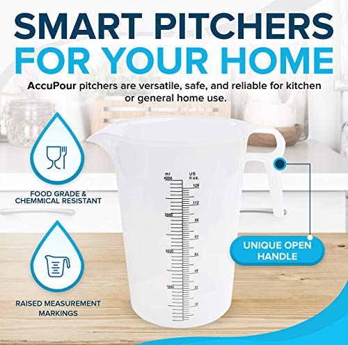 8oz (250 mL) Measuring Pitcher, Plastic, Multipurpose - Great for Chemicals, Oil, Pool and Lawn - Ounce (oz) and Milliliter (mL) Increments (1 cup) - size: 8oz