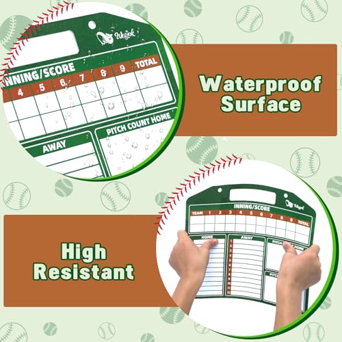 WISYOK Double-Sided Magnetic Baseball Lineup Board for Dugout, Includes 40 Lineup Cards, Dry Erase Clipboard for Scoring, Coach’s Baseball Board - style: Baseball Large