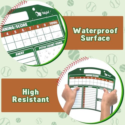 WISYOK Double-Sided Magnetic Baseball Lineup Board for Dugout, Includes 40 Lineup Cards, Dry Erase Clipboard for Scoring, Coach’s Baseball Board - style: Baseball Large
