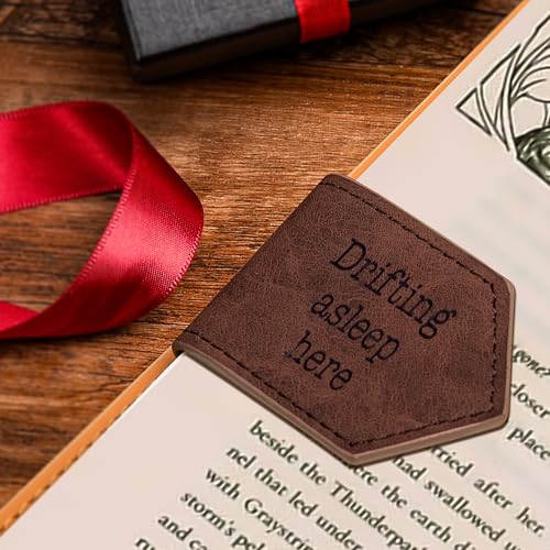 Magnetic Bookmark, Leather Cute Book Marker Clip for Teachers Students Book Lovers, Valentines Day Gifts for Her Mom Women Men Mothers Day Gift Ideas Home Decor Unique Page Mark Engraved with Words