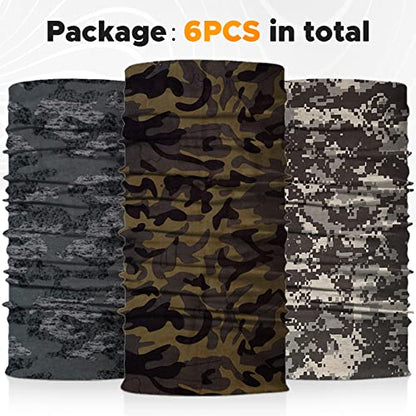 JOEYOUNG Headwear, Bandana, Neck Gaiter Head Wrap Headband Balaclava Magic Scarf - color: A-camo 5