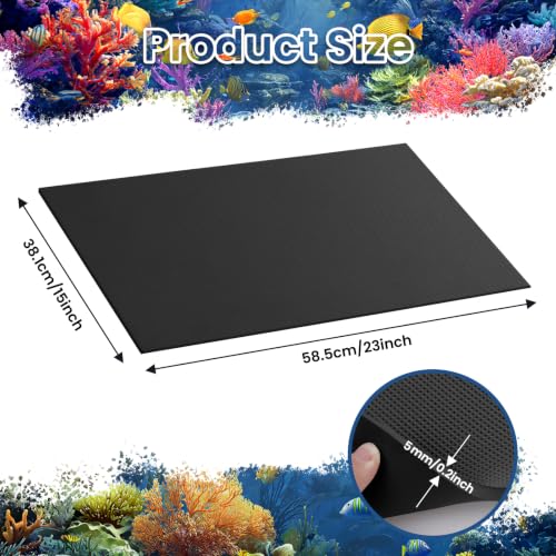 15 x 23 Inch Fish Tank Pad, Aquarium Leveling Mat, Black | Water-Resistant Surface, Easy to Cut, Helps Cushion the Tank Base, Suitable for Aquariums and Terrariums - color: Black, size: 15 x 23in
