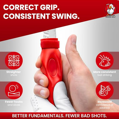 Golf Grip Trainer – Golf Training Aid for Correct Hand Positioning, Fits All Golf Clubs, Build Proper Grip Fundamentals for Consistent Practice - size: Medium (Fits Standard/Midsize Grips)